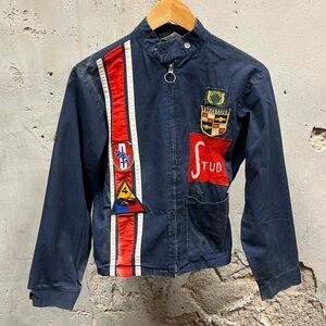 Vintage 1960s Studenbaker Avanti Race Worn Stripe Patches Bonner USA Made Jacket